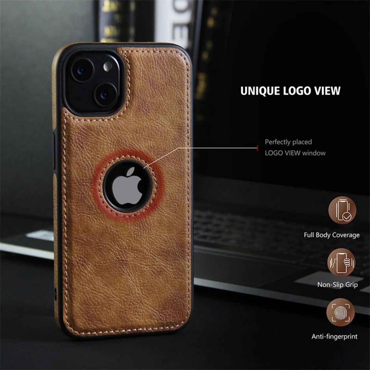 iPhone 12 Θήκη Κινητού από Οικολογικό Δέρμα - Back Leather Case Black