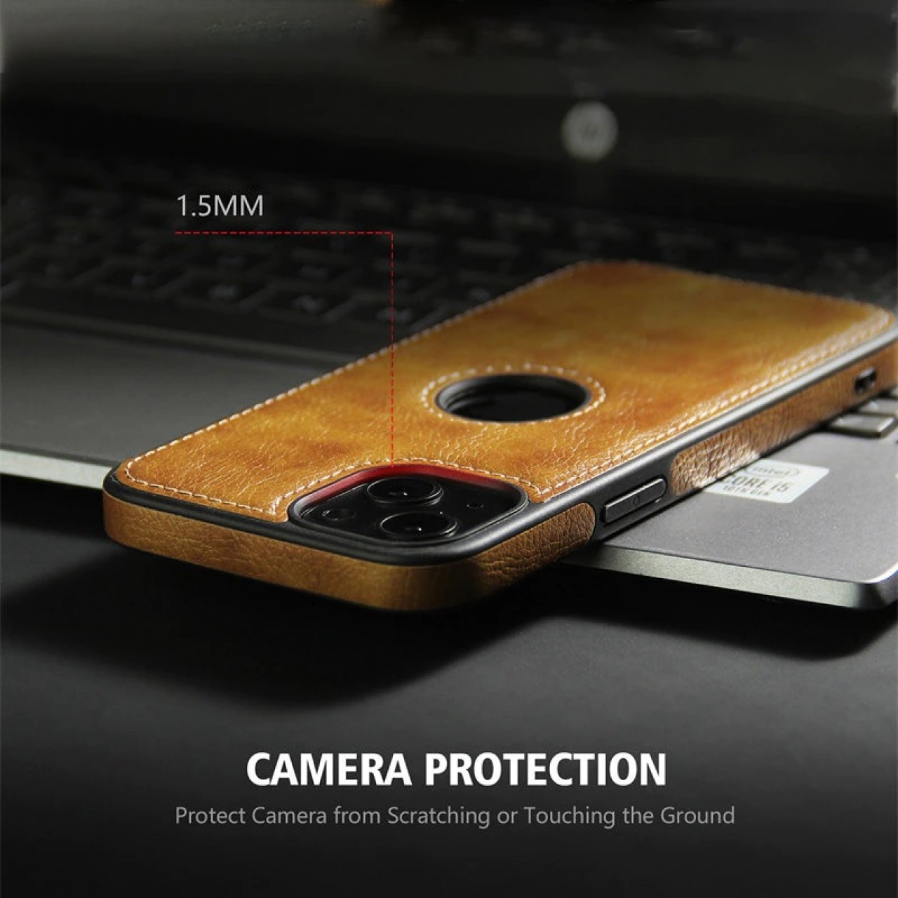 iPhone 14 Plus Θήκη Κινητού από Οικολογικό Δέρμα - Back Leather Case - Brown