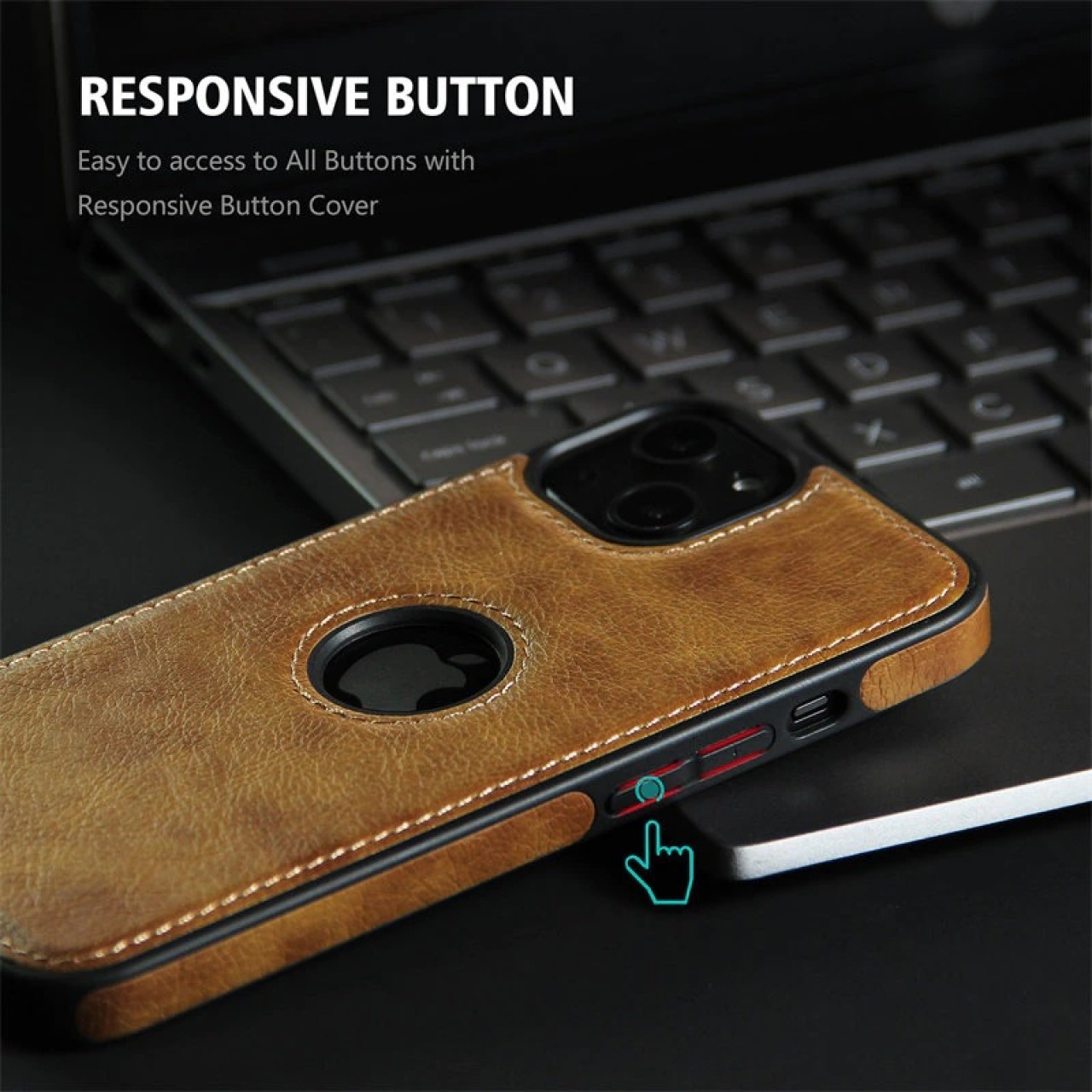 iPhone 14 Plus Θήκη Κινητού από Οικολογικό Δέρμα - Back Leather Case - Brown